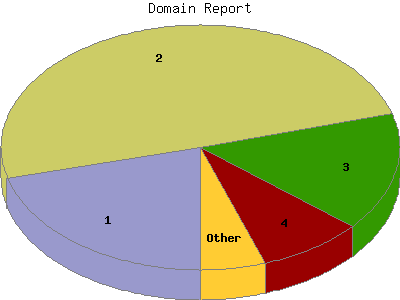 Domain Report: Percentage of the requests by Domain Name.