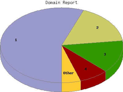 Domain Report: Percentage of the requests by Domain Name.